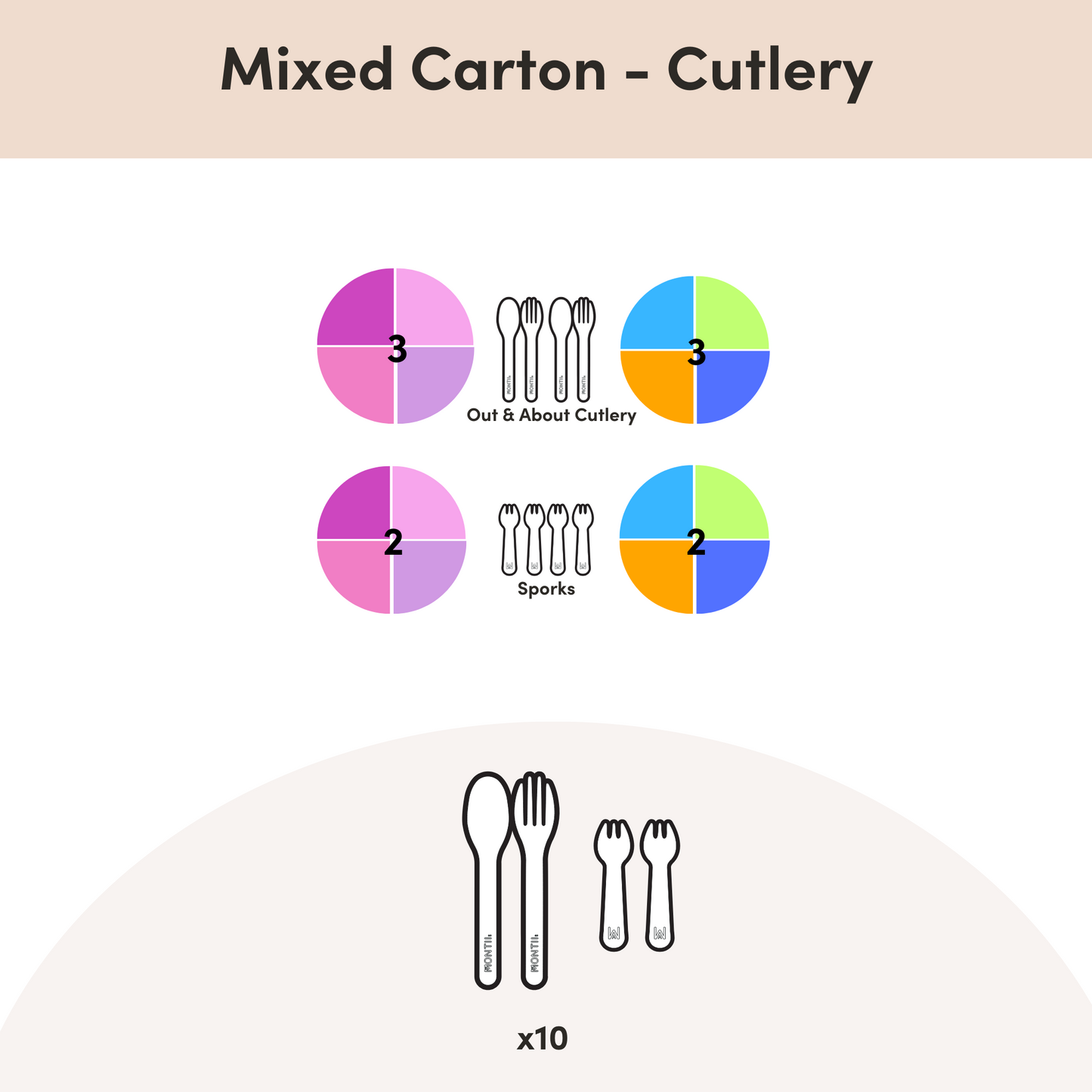 MontiiCo Mixed Cartons - Bento Box Accessories